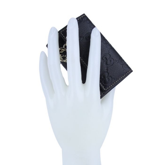 💯 Original GUCCIImprime Monogram GG Pierce 6 Key Case Black - Picture 3 of 16